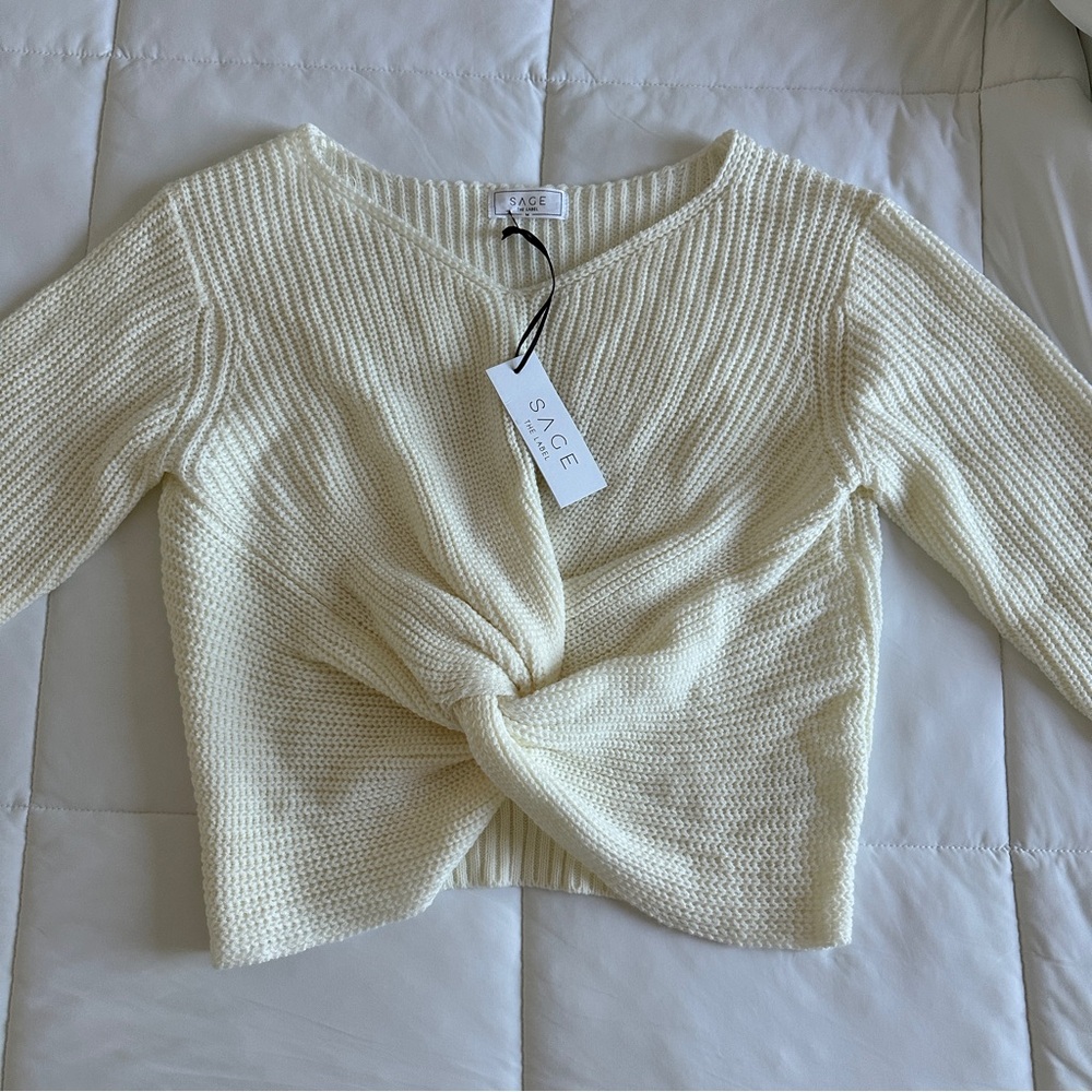 NEW. SAGE THE LABEL - Ivory Knit Sweater